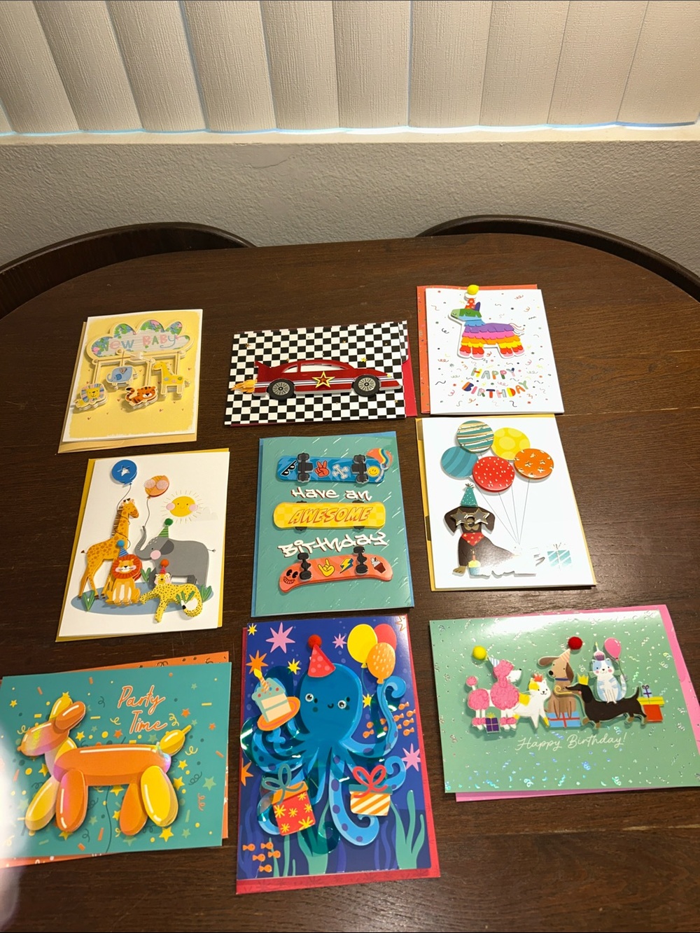 Lot of 9 Colorful Assorted Greeting Cards